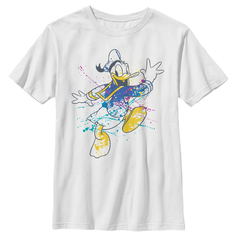 Boy's Mickey & Friends Donald Duck Paint Splatter T-Shirt