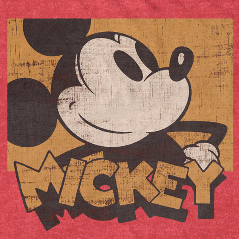 Men's Mickey & Friends Retro Distressed Mickey Square T-Shirt