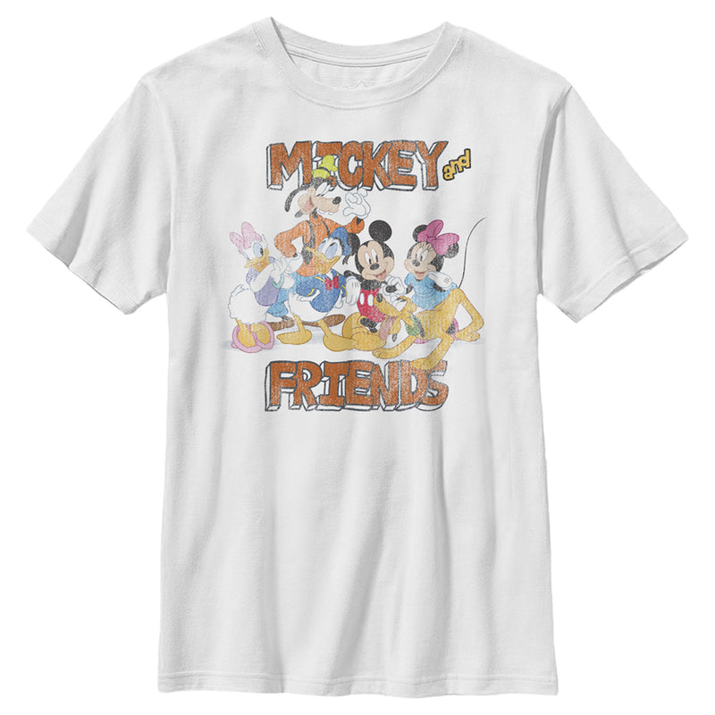 Boy's Mickey & Friends Distressed Group T-Shirt