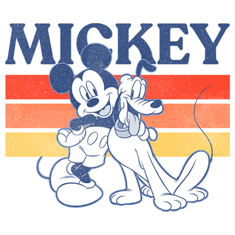 Junior's Mickey & Friends Retro Pluto and Mickey Mouse T-Shirt