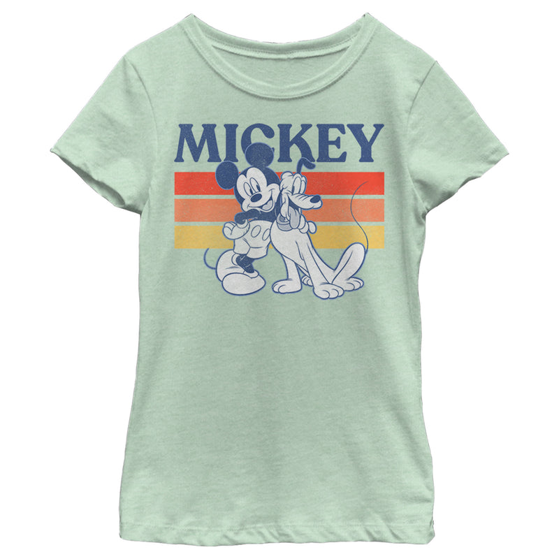 Girl's Mickey & Friends Retro Pluto and Mickey Mouse T-Shirt