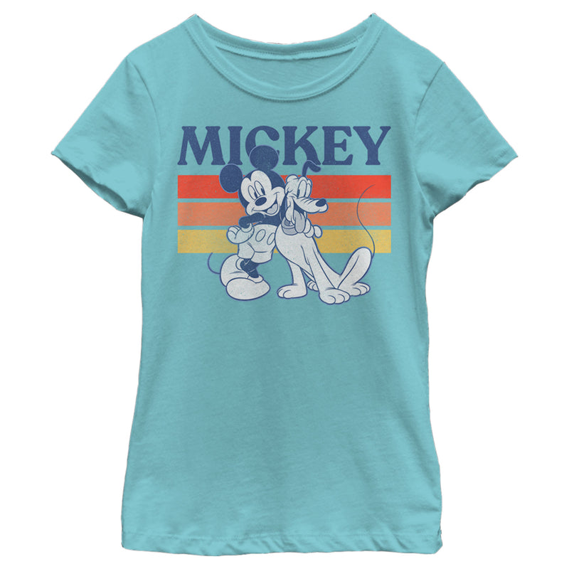 Girl's Mickey & Friends Retro Pluto and Mickey Mouse T-Shirt