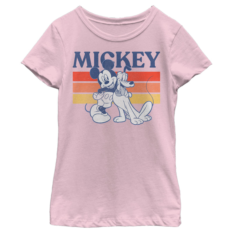 Girl's Mickey & Friends Retro Pluto and Mickey Mouse T-Shirt