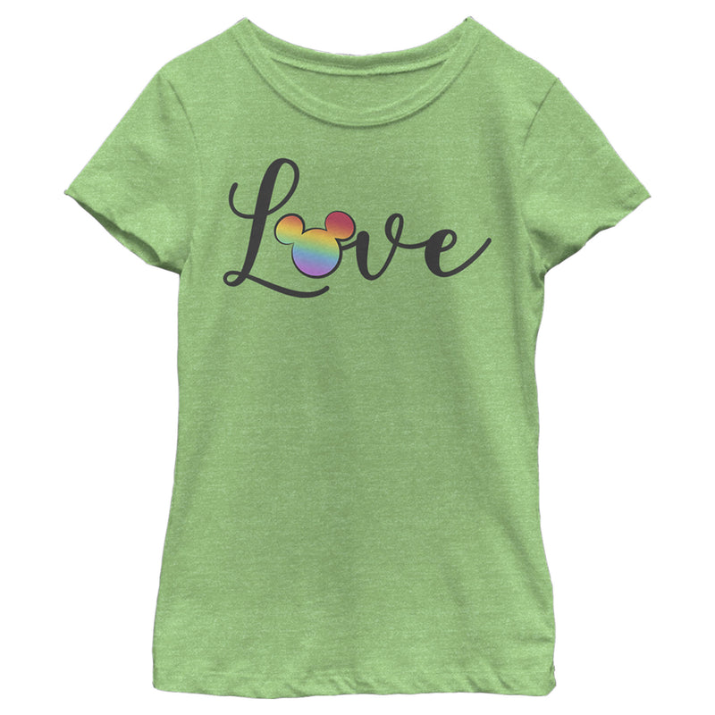 Girl's Mickey & Friends Rainbow Mickey Love T-Shirt