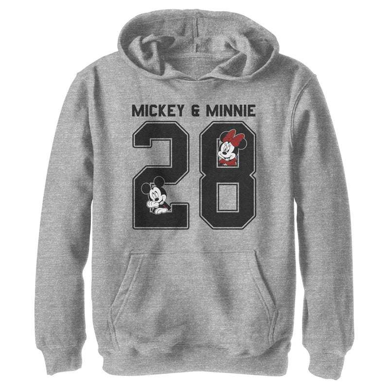 Boy's Mickey & Friends Mickey & Minnie Jersey Pull Over Hoodie