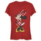 Junior's Mickey & Friends Minnie Mouse Portrait Distressed T-Shirt