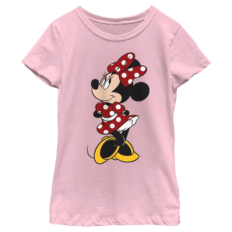 Girl's Mickey & Friends Polka Dot Minnie Pose T-Shirt