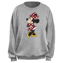 Junior's Mickey & Friends Polka Dot Minnie Portrait Sweatshirt