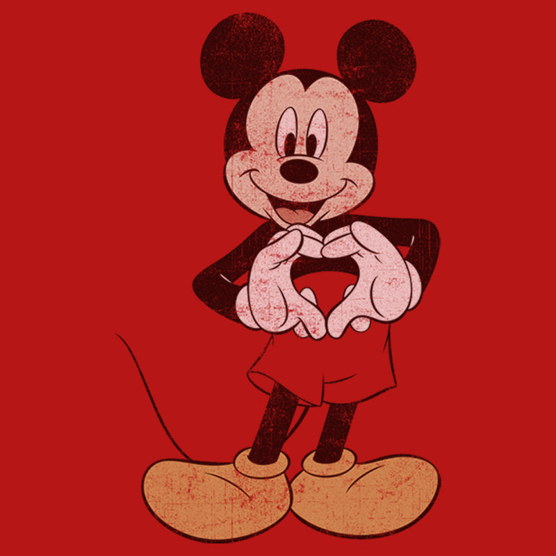 Girl's Mickey & Friends Distressed Heart T-Shirt