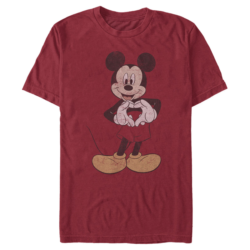 Men's Mickey & Friends Distressed Heart T-Shirt