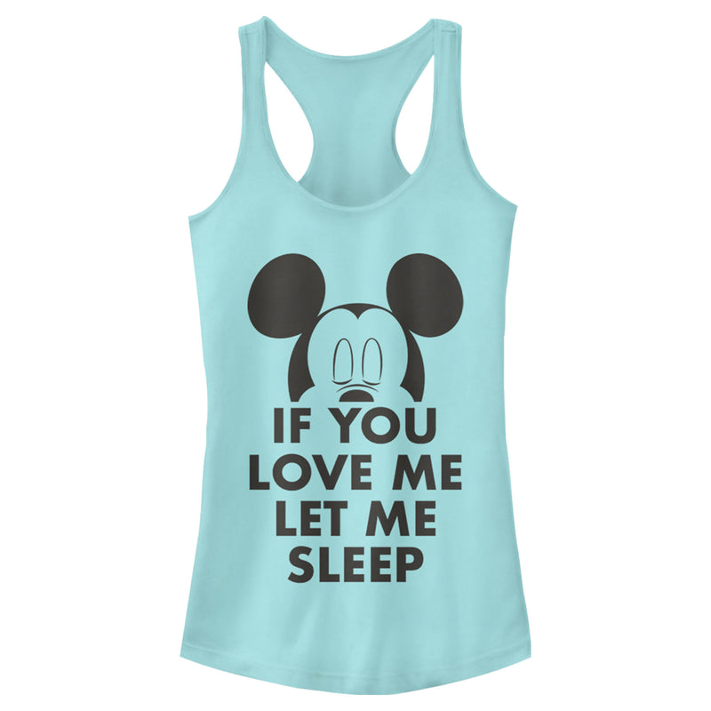 Junior's Mickey & Friends If You Love Me Let Me Sleep Racerback Tank Top