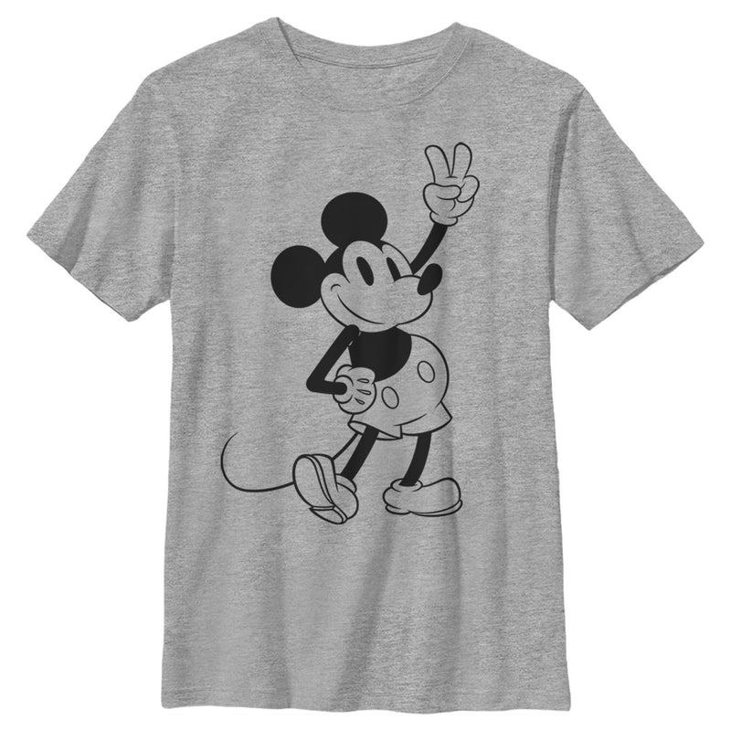 Boy's Mickey & Friends Mickey Mouse Peace Sign T-Shirt