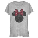 Junior's Mickey & Friends Minnie Mouse Logo Distressed T-Shirt