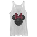 Women's Mickey & Friends Minnie Mouse Distressed Leopard Bow Racerback Tank Top