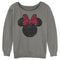 Junior's Mickey & Friends Minnie Mouse Distressed Leopard Bow Sweatshirt