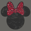 Junior's Mickey & Friends Minnie Mouse Distressed Leopard Bow Sweatshirt