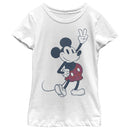 Girl's Mickey & Friends Plaid Mickey Mouse Retro T-Shirt