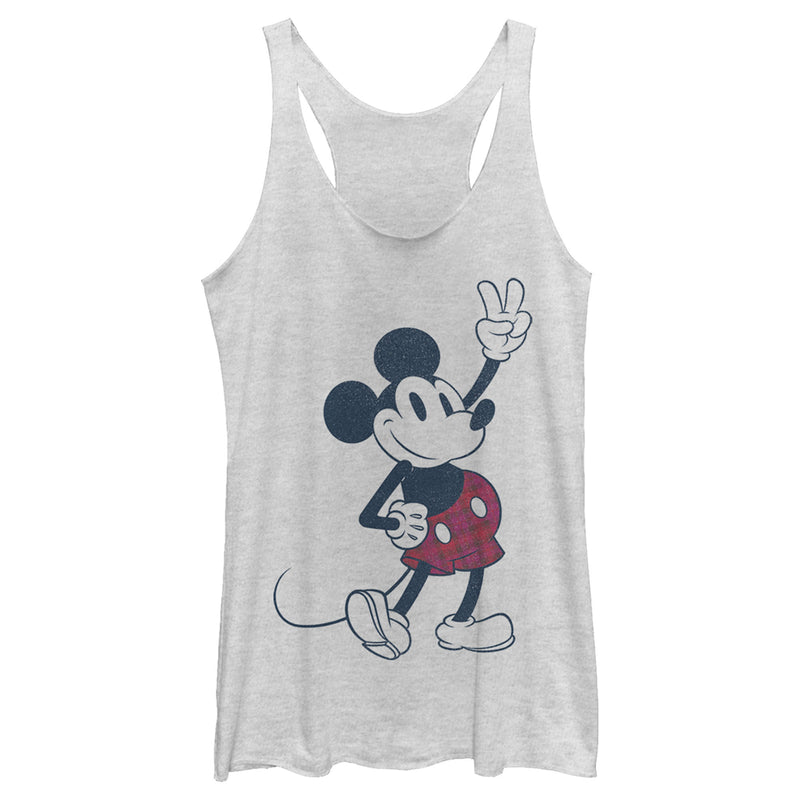 Women's Mickey & Friends Plaid Mickey Mouse Retro Racerback Tank Top