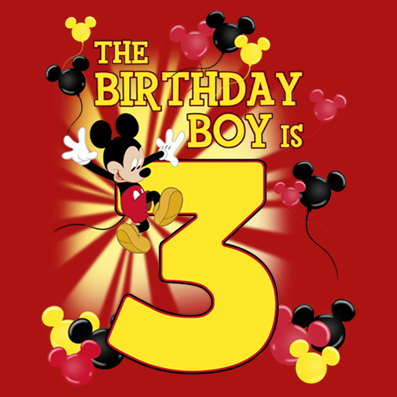 Boy's Mickey & Friends The Birthday Boy Is 3 T-Shirt