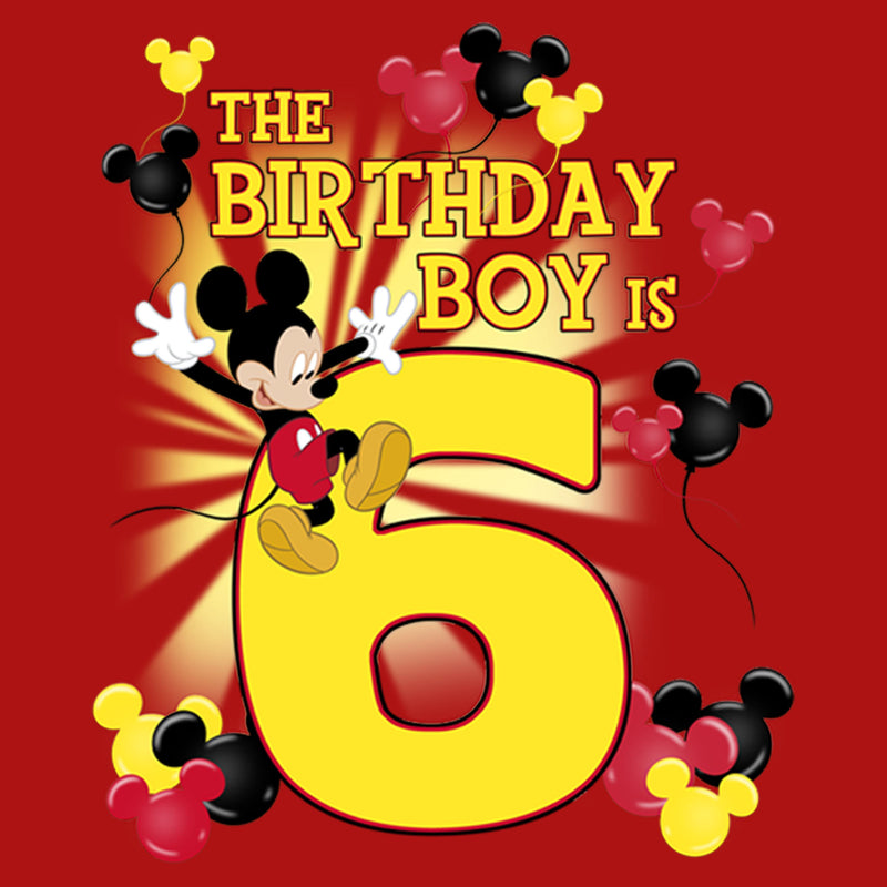 Boy's Mickey & Friends The Birthday Boy is 6 T-Shirt