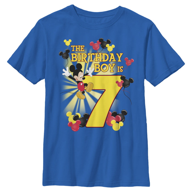 Boy's Mickey & Friends The Birthday Boy is 7 T-Shirt