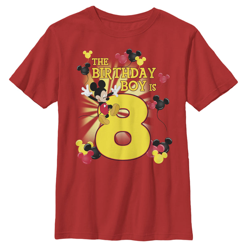 Boy's Mickey & Friends The Birthday Boy Is 8 T-Shirt