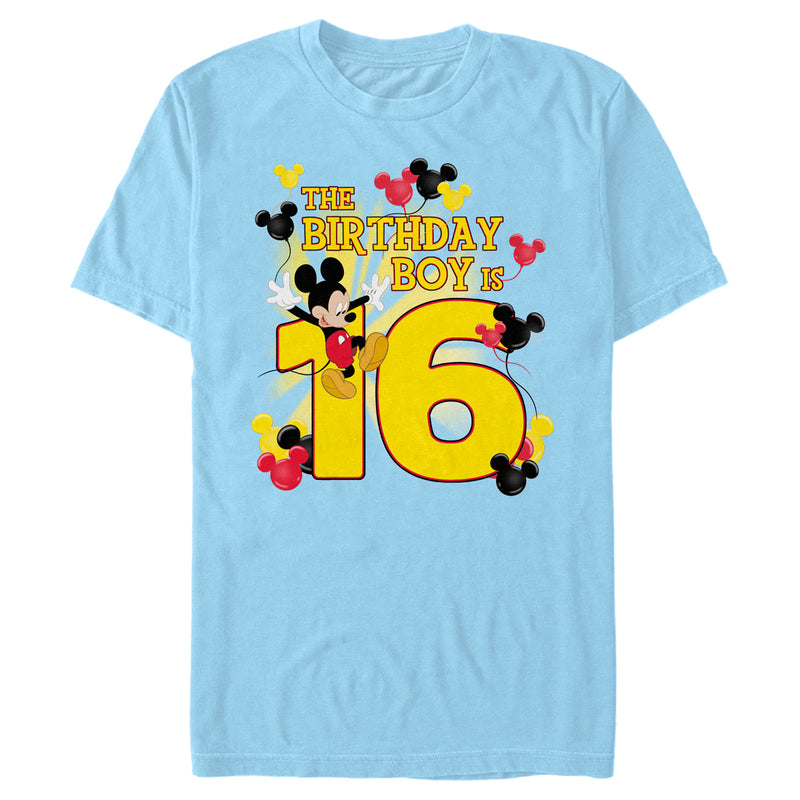 Men's Mickey & Friends The Birthday Boy Is 16 T-Shirt