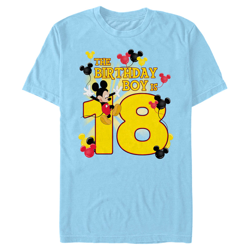 Men's Mickey & Friends The Birthday Boy Is 18 T-Shirt