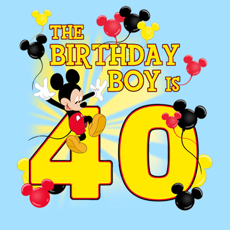 Men's Mickey & Friends The Birthday Boy Is 40 T-Shirt