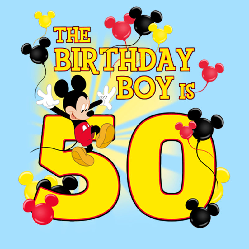 Men's Mickey & Friends The Birthday Boy Is 50 T-Shirt
