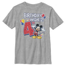 Boy's Mickey & Friends Mickey Mouse 4th Birthday Wishes T-Shirt