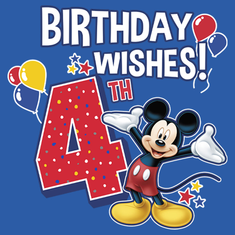 Toddler's Mickey & Friends 4th Birthday Wishes T-Shirt