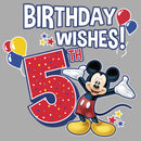 Boy's Mickey & Friends Mickey Mouse 5th Birthday Wishes T-Shirt