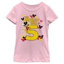 Girl's Mickey & Friends Mickey Mouse The Birthday Girl is 5 T-Shirt