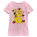 Girl's Mickey & Friends Mickey Mouse The Birthday Girl is 6 T-Shirt