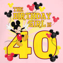 Junior's Mickey & Friends The Birthday Girl is 40 T-Shirt