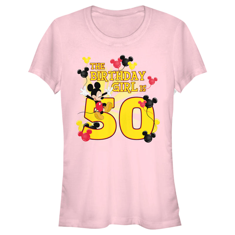 Junior's Mickey & Friends This Birthday Girl Is 50 T-Shirt