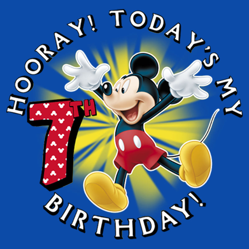 Boy's Mickey & Friends Hooray It's My 7th Birthday T-Shirt