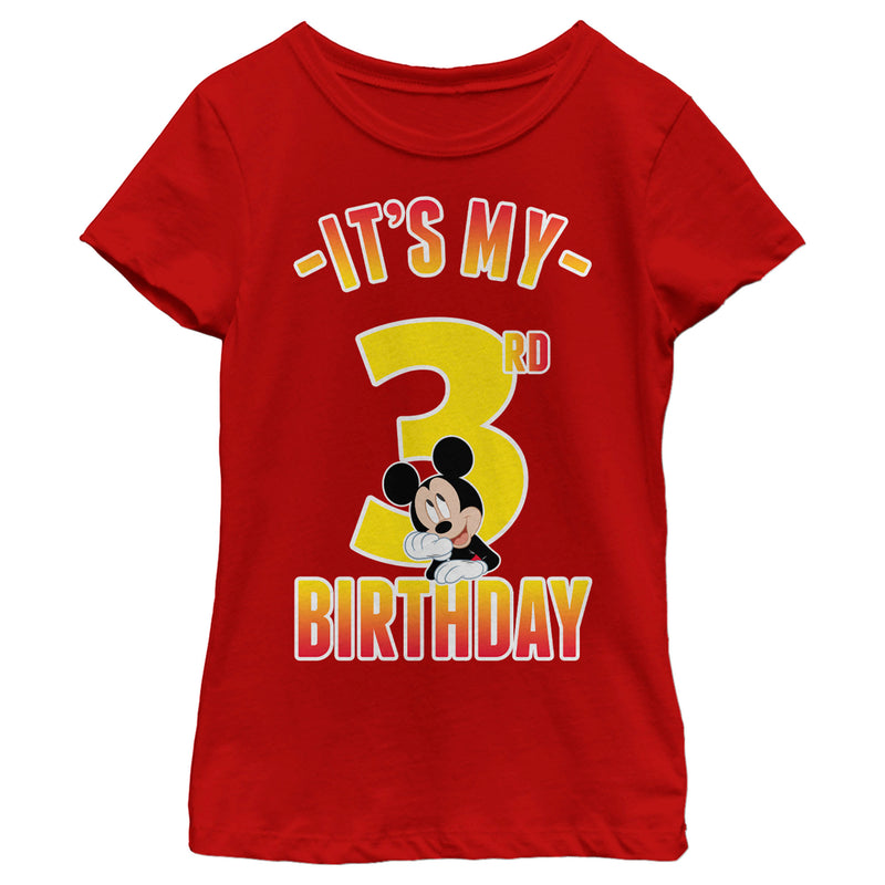 Girl's Mickey & Friends It's My 3rd Birthday T-Shirt