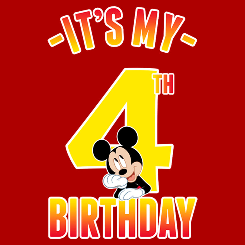 Girl's Mickey & Friends It's My 4th Birthday T-Shirt