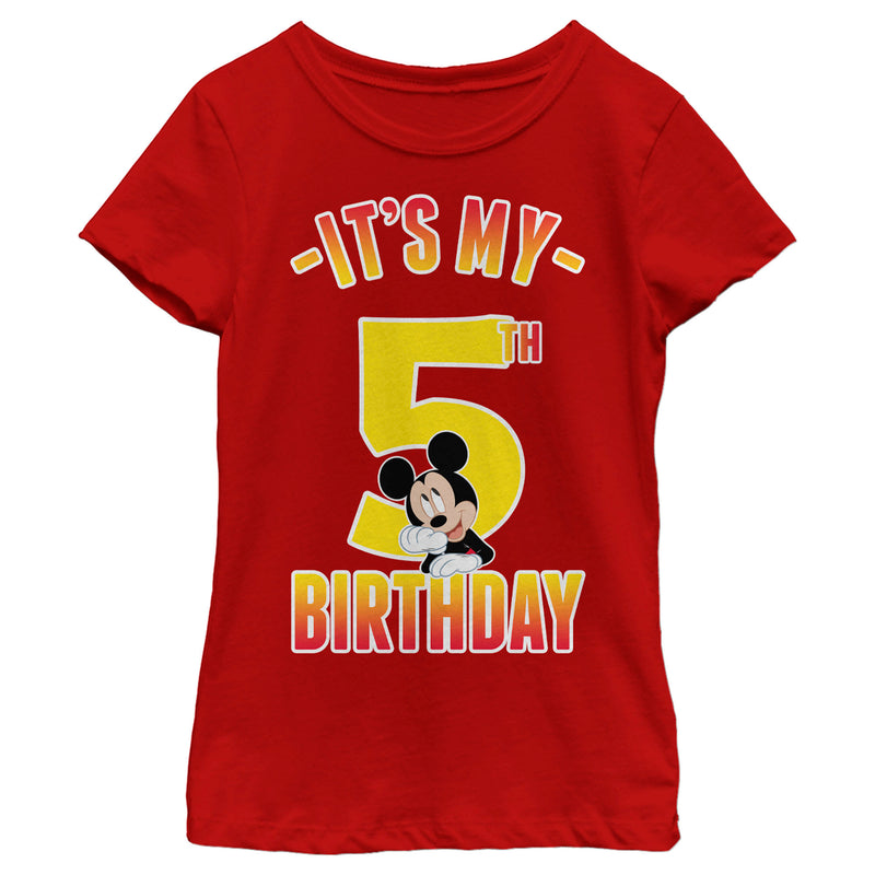 Girl's Mickey & Friends It's My 5th Birthday T-Shirt