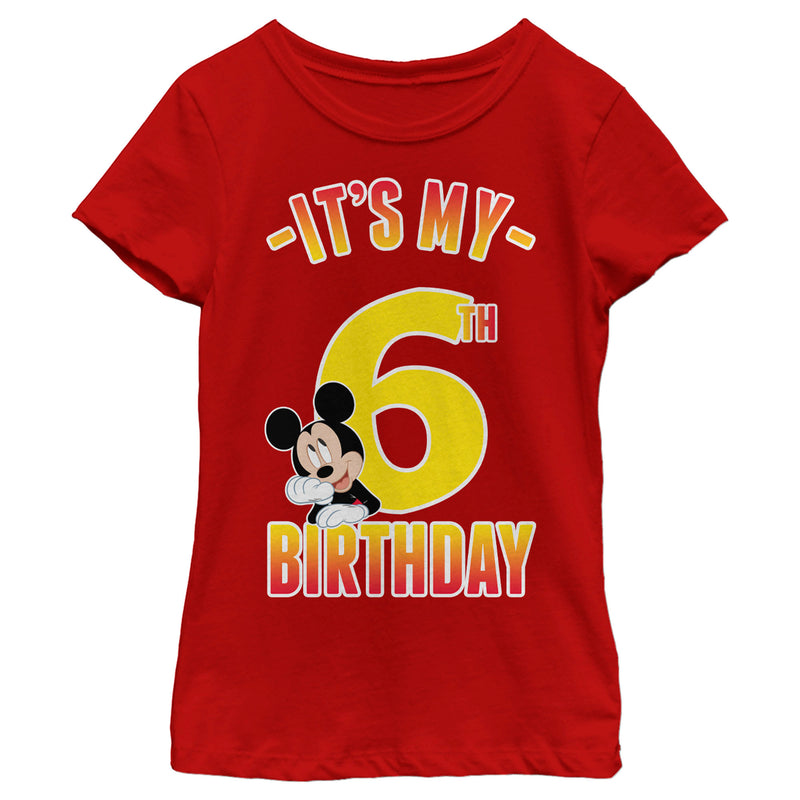 Girl's Mickey & Friends It's My 6th Birthday T-Shirt