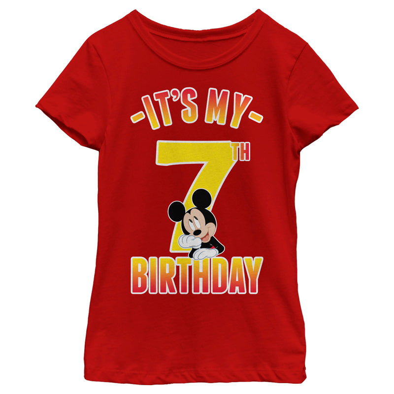 Girl's Mickey & Friends It's My 7th Birthday T-Shirt