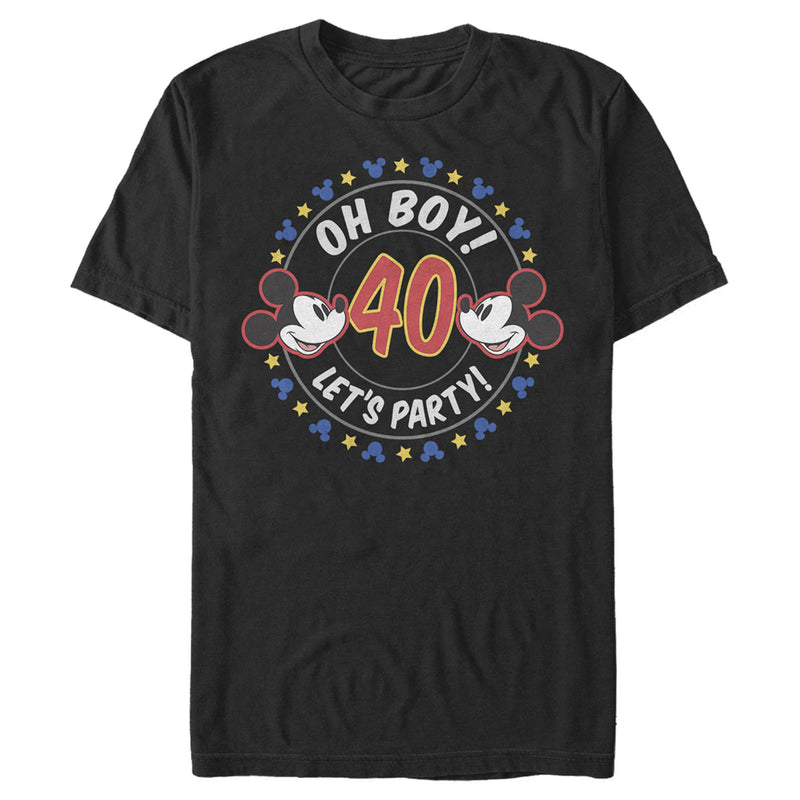 Men's Mickey & Friends Oh Boy 40 Let's Party T-Shirt