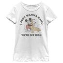 Girl's Mickey & Friends I Just Wanna Hang with my Dog Pluto T-Shirt