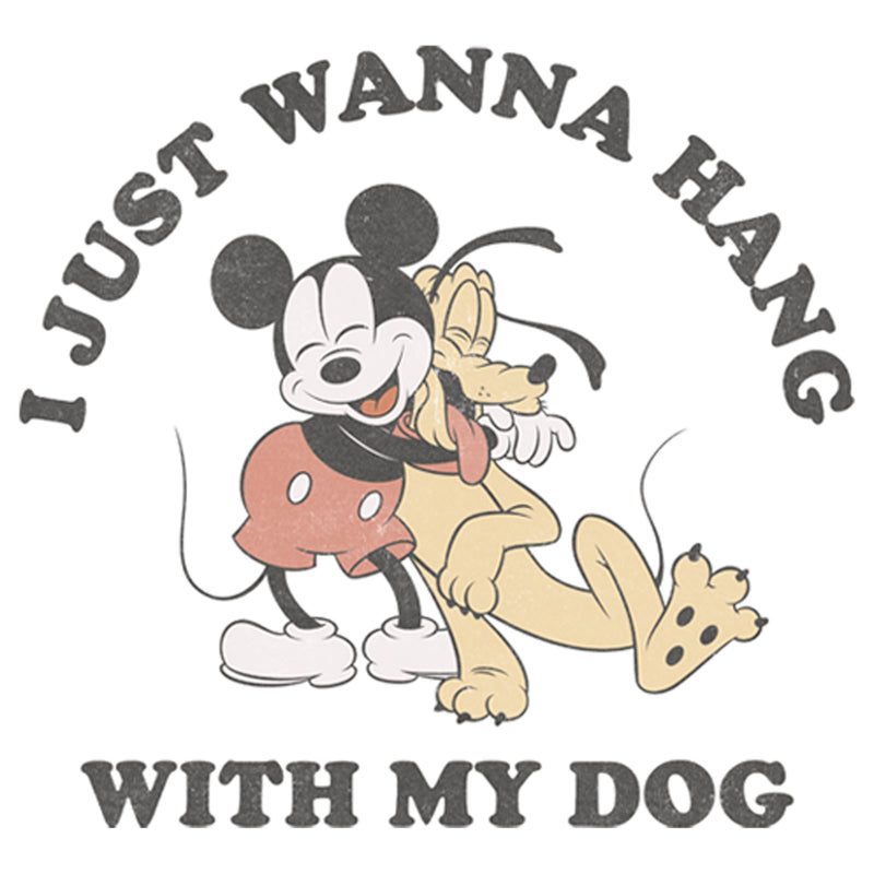 Girl's Mickey & Friends I Just Wanna Hang with my Dog Pluto T-Shirt