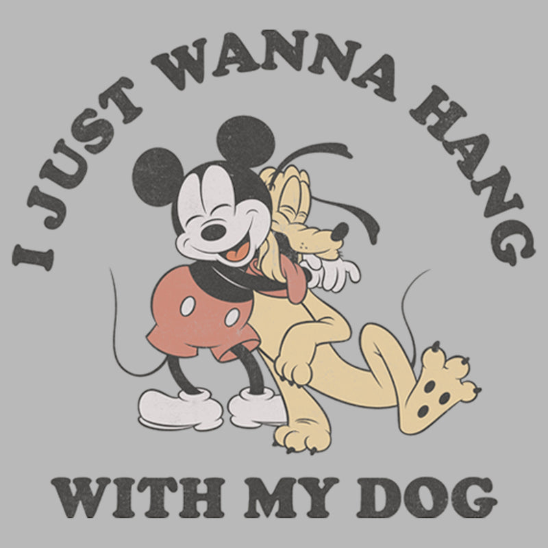 Junior's Mickey & Friends I Just Wanna Hang with my Dog Pluto T-Shirt