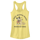 Junior's Mickey & Friends I Just Wanna Hang with my Dog Pluto Racerback Tank Top