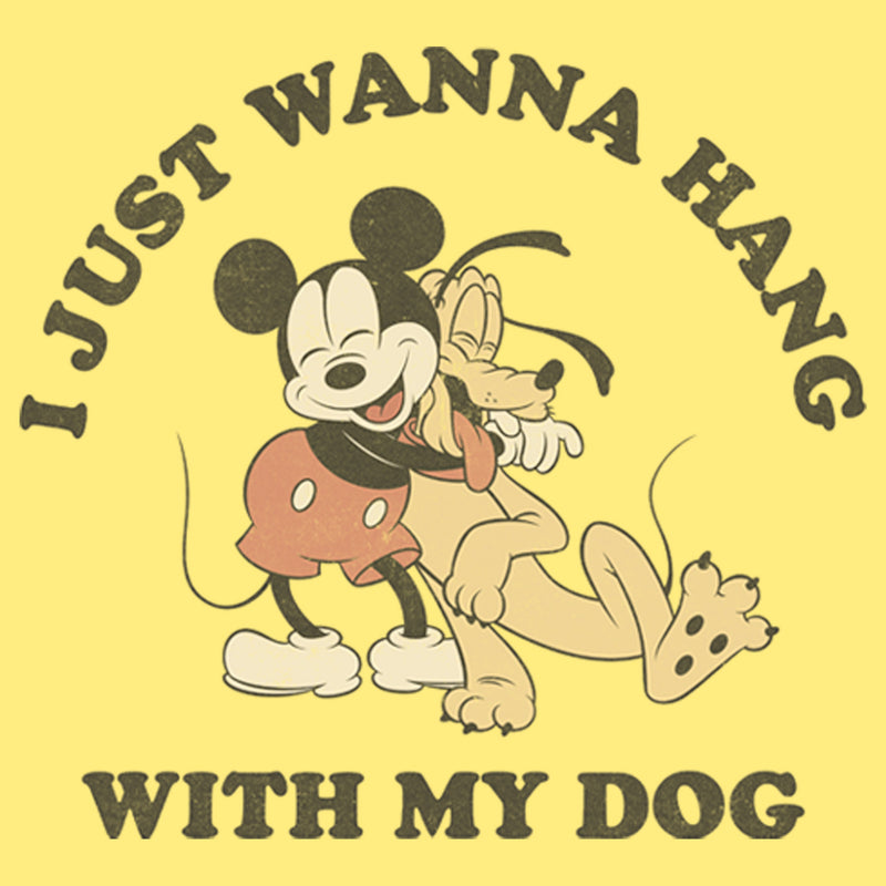 Junior's Mickey & Friends I Just Wanna Hang with my Dog Pluto Racerback Tank Top