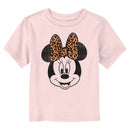 Toddler's Mickey & Friends Distressed Minnie Mouse With Cheetah Print Bow T-Shirt